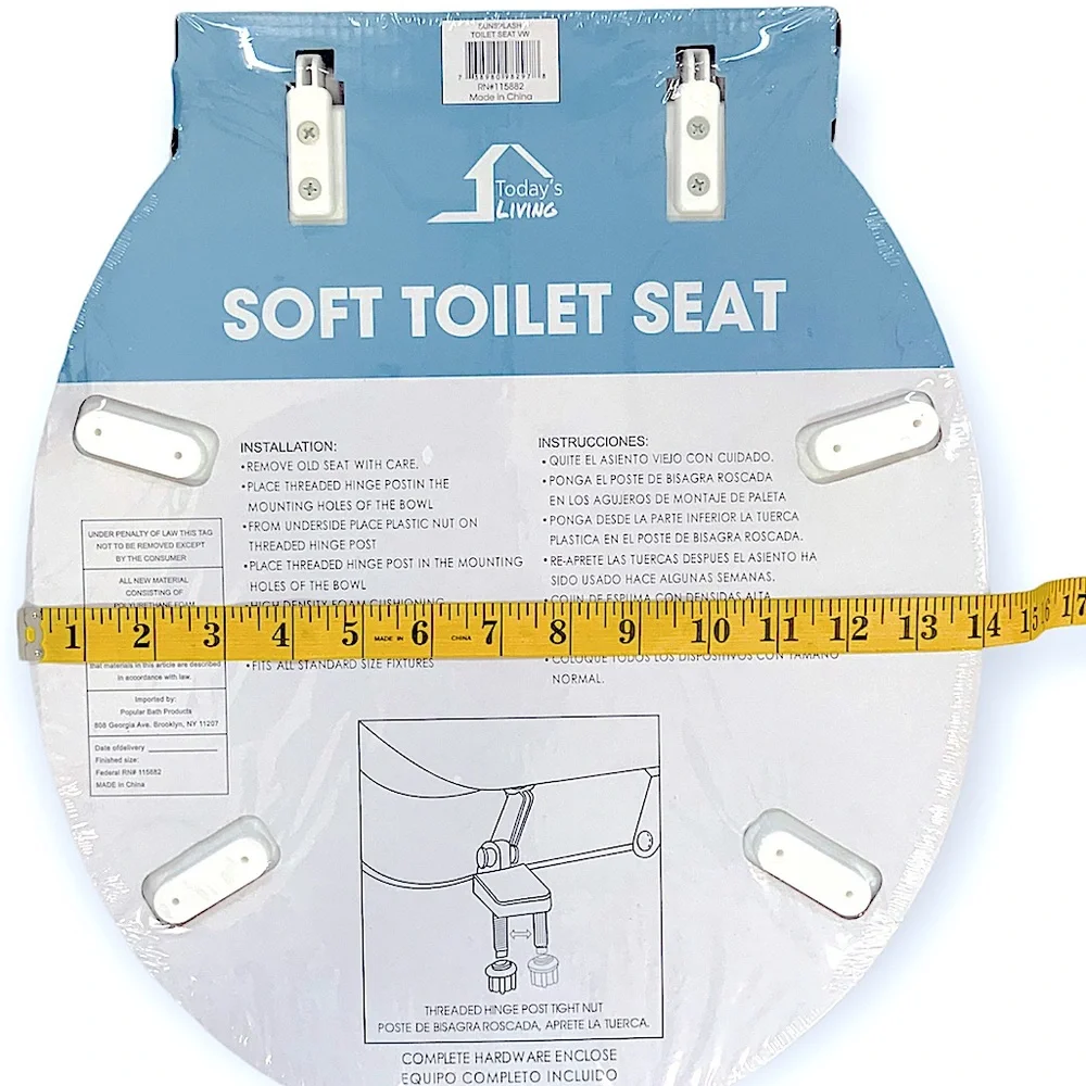 Toilet Seat Soft Floral Hinged White Blue Tan Multicolor “Sun Splash” Multicolor - Picture 10 of 14